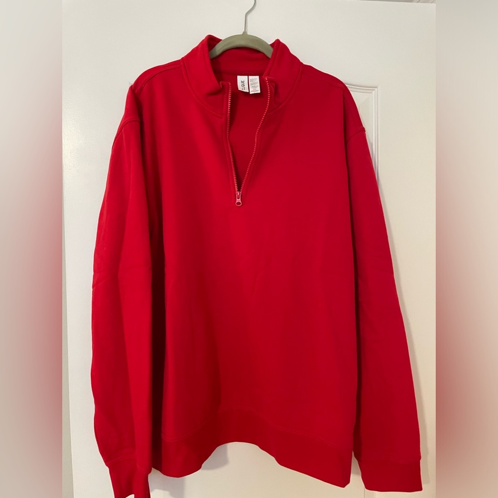 Cutter and Buck Clique brand pullover zip up men’s red sweatshirt size large